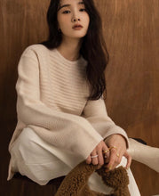 Load image into Gallery viewer, Oversized Bell-sleeve Unique Striped Long Knit Sweater