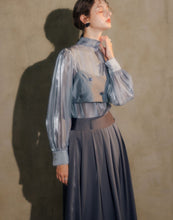 Load image into Gallery viewer, Temperamental Wide Waist Pleated Satin Long Skirt