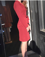 Load image into Gallery viewer, Japanese Style Shirt Collar Elegant Fit Tie-Waist Dress