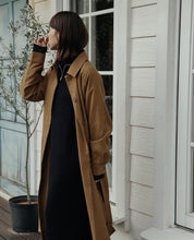 Load image into Gallery viewer, Rayon Puff Sleeves Belt-Up Loose Trench coat