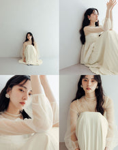 Load image into Gallery viewer, Simple Temperament Back Elastic Belt Pleated Long Skirt