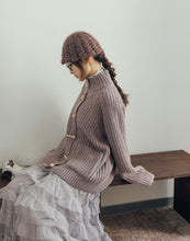 Load image into Gallery viewer, Ox Horn Button Stand-up Collar Thick Knitted Jacket