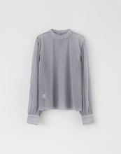 Load image into Gallery viewer, Elegant slightly transparent fine fold small turtleneck Blouse