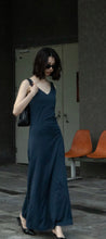 Load image into Gallery viewer, Elegant Fitting Rayon V-neck Dress(Gray blue color can reorder)