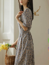 Load image into Gallery viewer, Square Collar Floral Mermaid Long Dress