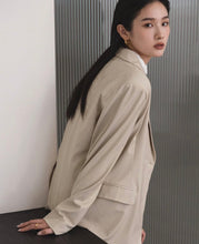 Load image into Gallery viewer, Single-Button Thin Shoulder Pads Oversized Classic Blazer