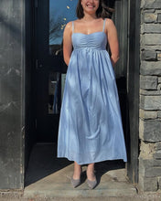 Load image into Gallery viewer, Blue A-line Pleated Chiffon Dress
