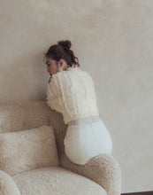 Load image into Gallery viewer, Furry Crop Puff Sleeve Knitted Sweater