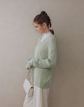 Load image into Gallery viewer, Lazy Basket Empty V-neck Knitted Sweater