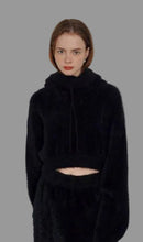 Load image into Gallery viewer, Plush Imitation Mink Crop Knitted Sweater(With Hat)