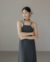 Load image into Gallery viewer, "Slightly Cut Shoulder Flat Collar Thin Shoulder Strap Long Dress