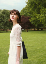 Load image into Gallery viewer, Mesh Lace Round Neck Mid Length Dress(W/Lining)
