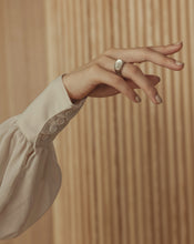 Load image into Gallery viewer, Sheer Higher Neckline Puff Sleeve Blouse