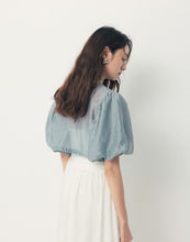 Load image into Gallery viewer, Puff Sleeve Drawstring Short Version Outer Cover Top
