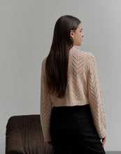 Load image into Gallery viewer, Three-Dimensional Pearl Basket Hollow Knitted Cropped Cardigan