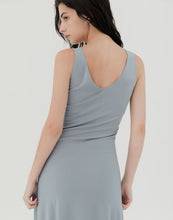 Load image into Gallery viewer, Elegant Fitting Rayon V-neck Dress(Gray blue color can reorder)