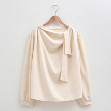 Load image into Gallery viewer, Soft Temperament Pleated Collar Chiffon Blouse