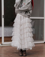 Load image into Gallery viewer, Multi-Layered Puffy Lace Maxi Skirt