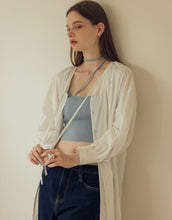 Load image into Gallery viewer, Lacy Buttons Front Cotton Long Cardigan