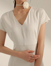Load image into Gallery viewer, V-neck Cover Sleeve Waist Mermaid Long Dress