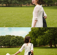 Load image into Gallery viewer, Mesh Lace Round Neck Mid Length Dress(W/Lining)