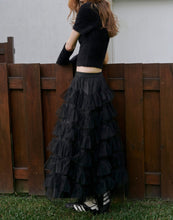 Load image into Gallery viewer, Multi-Layered Puffy Lace Maxi Skirt