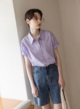 Load image into Gallery viewer, Cotton Off-shoulder Buttons Front Loose Shirt