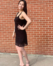 Load image into Gallery viewer, Wide Straps Lace Trim Deep V Neck Short Dresses