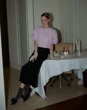 Load image into Gallery viewer, Double-layer Puff-sleeved Beautiful Back Drawstring Top