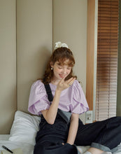 Load image into Gallery viewer, Double-layer Puff-sleeved Beautiful Back Drawstring Top
