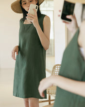 Load image into Gallery viewer, Cotton Linen Square Neck Vest Dress