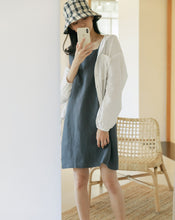 Load image into Gallery viewer, Cotton Linen Square Neck Vest Dress