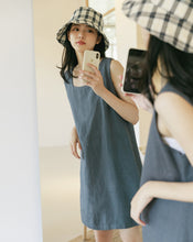 Load image into Gallery viewer, Cotton Linen Square Neck Vest Dress