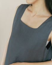Load image into Gallery viewer, Cotton Linen Square Neck Vest Dress
