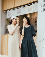 Load image into Gallery viewer, Back Buckle Puff Sleeve Dress