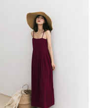 Load image into Gallery viewer, PLEATED-BACK LONG DRESS