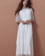 Load image into Gallery viewer, Off-The-Shoulder Layered Lace Formal Long Wedding Dress