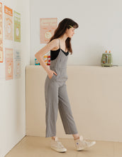 Load image into Gallery viewer, Simple V-neck Checked Jumpsuit with Spaghetti Straps