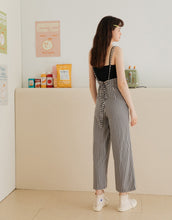 Load image into Gallery viewer, Simple V-neck Checked Jumpsuit with Spaghetti Straps
