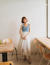 Load image into Gallery viewer, Lotus Leaf Waist Design Buttoned Long Skirt