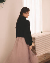 Load image into Gallery viewer, Soft Short Puff Sleeves Collar Sweater