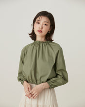 Load image into Gallery viewer, Ruffle Collar Crease CropTop
