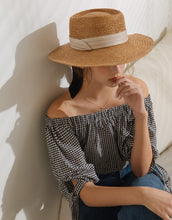 Load image into Gallery viewer, Short Top With Checkered Cuffs and Tie
