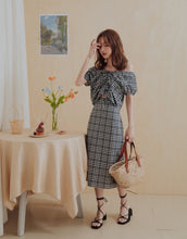 Load image into Gallery viewer, Check Drawstring Two Piece Dress