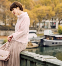 Load image into Gallery viewer, Winter Mohair High Neck Wide Sleeve Sweater