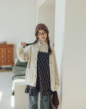 Load image into Gallery viewer, Ox Horn Button Stand-up Collar Thick Knitted Jacket
