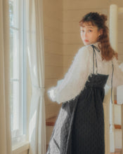 Load image into Gallery viewer, Sheer Feather-like Puffed Sleeve Blouse
