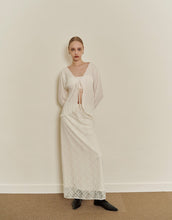Load image into Gallery viewer, Tie-style Pleated Blouse Cardigan
