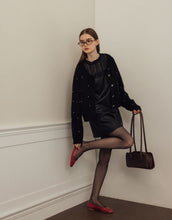 Load image into Gallery viewer, Turtleneck Three-dimensional Yarn Sheer Puffy Sleeve Blouse

