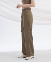 Load image into Gallery viewer, Button Ring Thin Belt Modified Glossy Trousers
